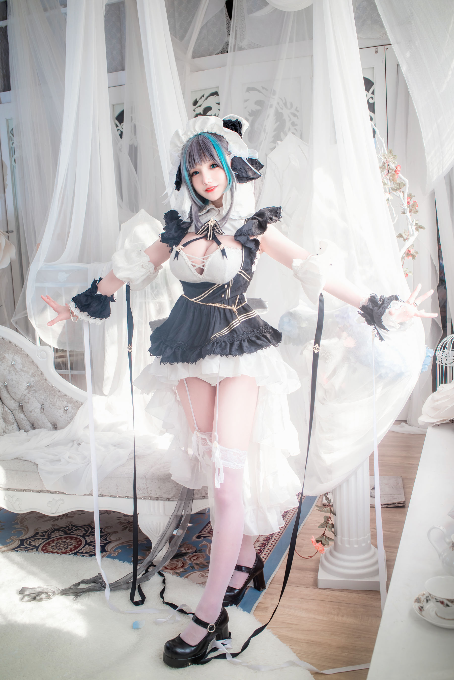 COS妹子仙九Airi – 柴郡女仆 Cosplay-第4张