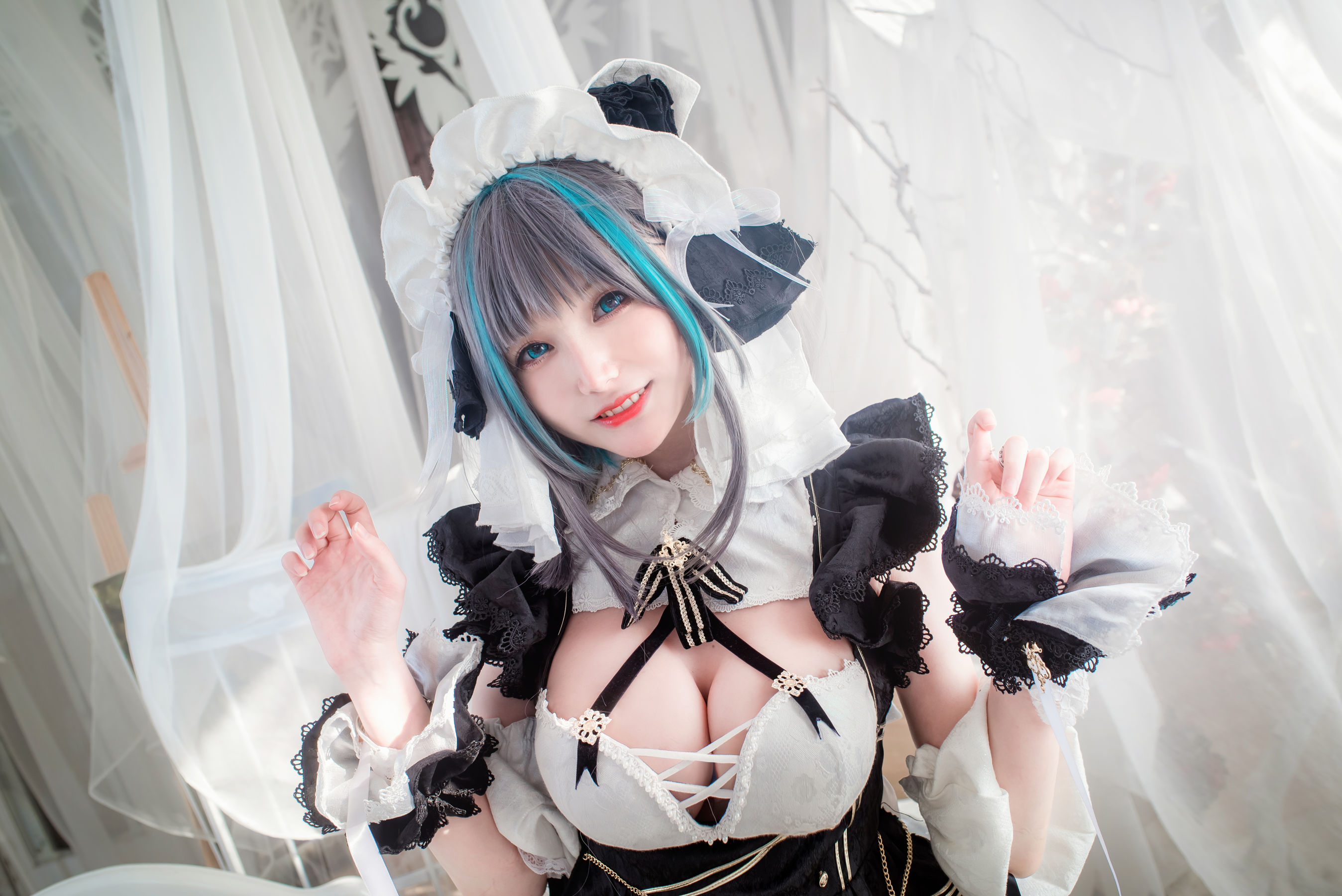 COS妹子仙九Airi – 柴郡女仆 Cosplay-第5张