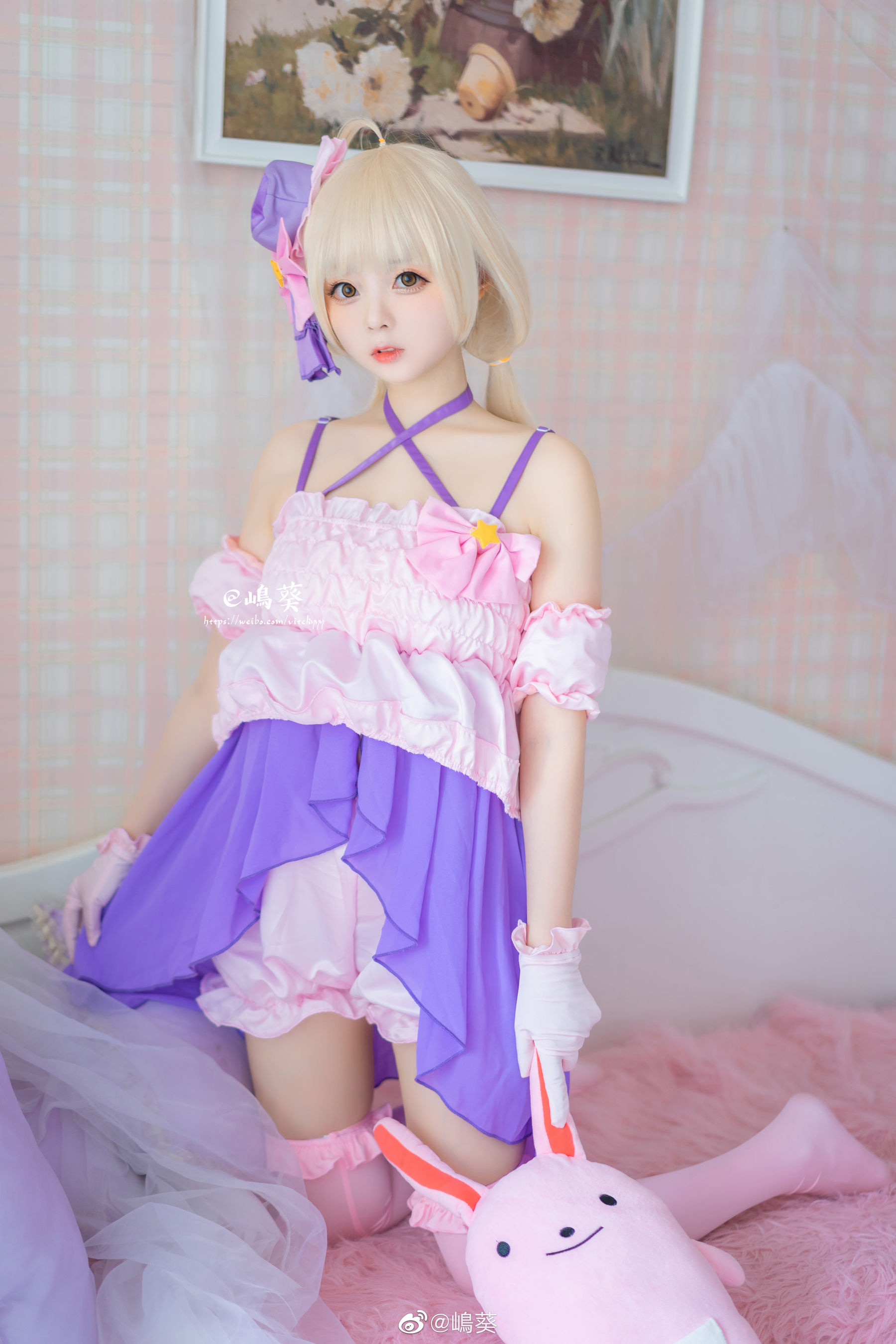 微博美女嶋葵 双叶杏打歌服 Cosplay-第3张