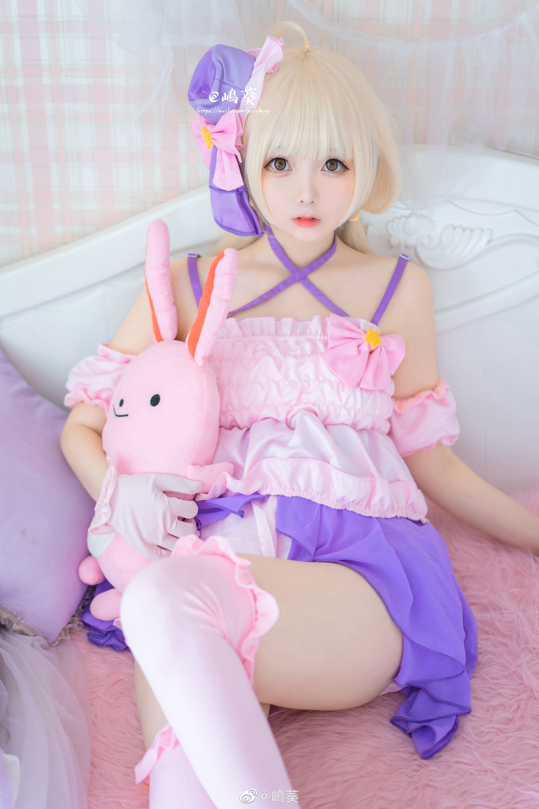 微博美女嶋葵 双叶杏打歌服 Cosplay-第4张