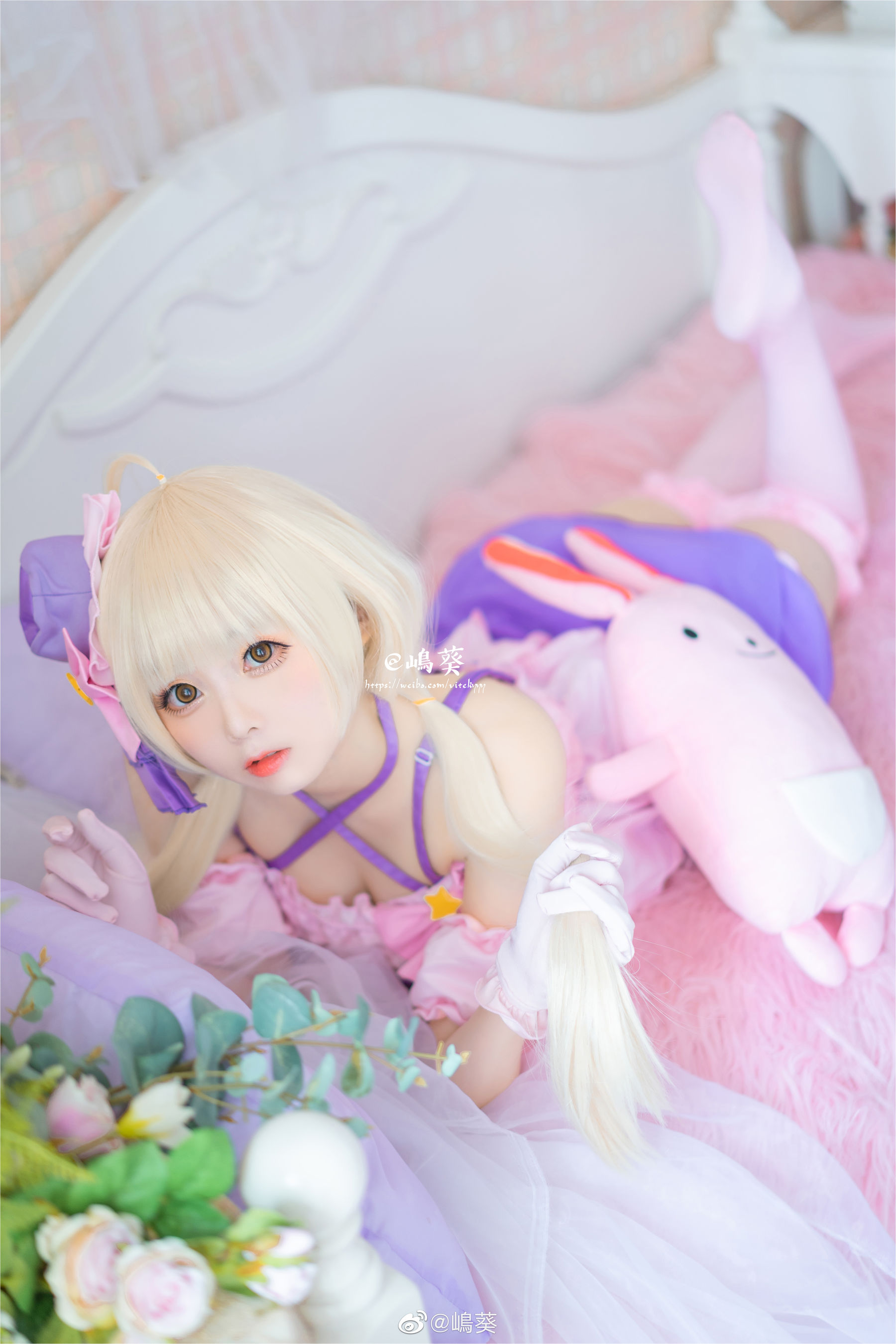 微博美女嶋葵 双叶杏打歌服 Cosplay-第6张