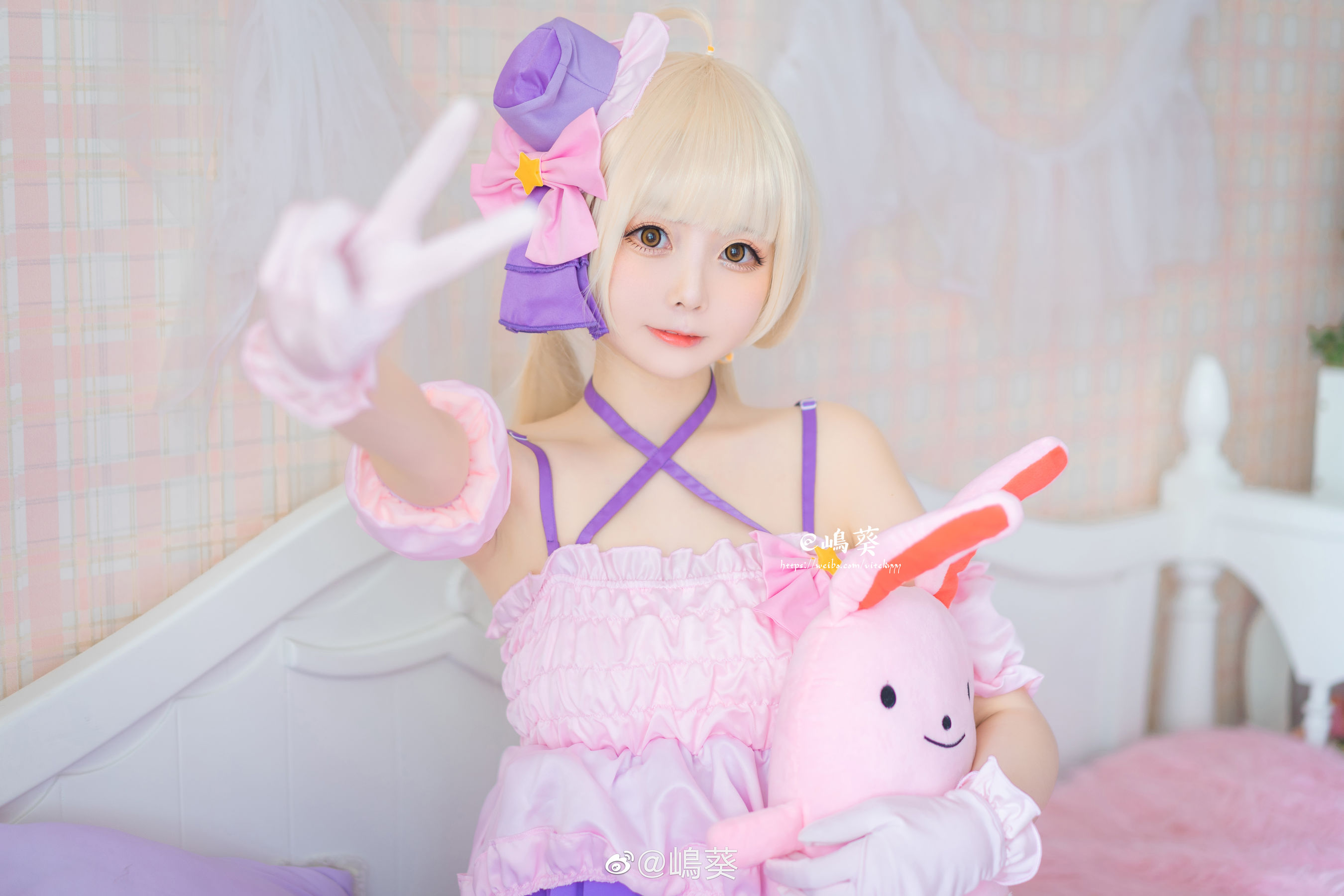 微博美女嶋葵 双叶杏打歌服 Cosplay-第8张