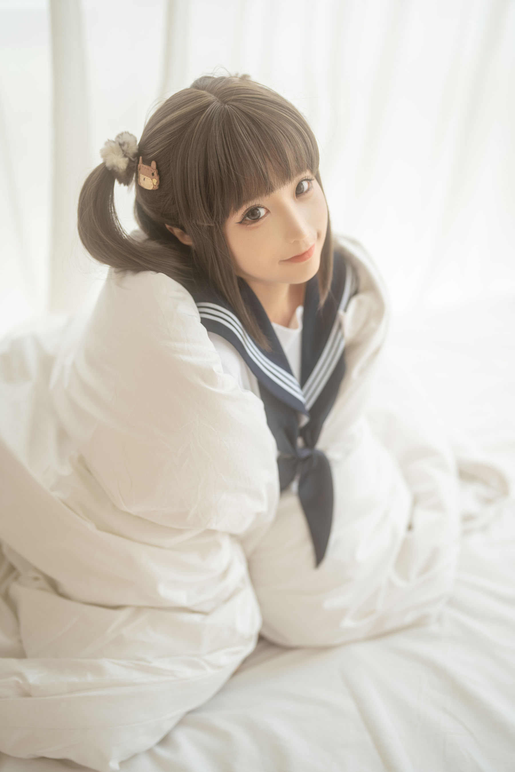 动漫博主蠢沫沫 – 被窝JK Cosplay-第3张