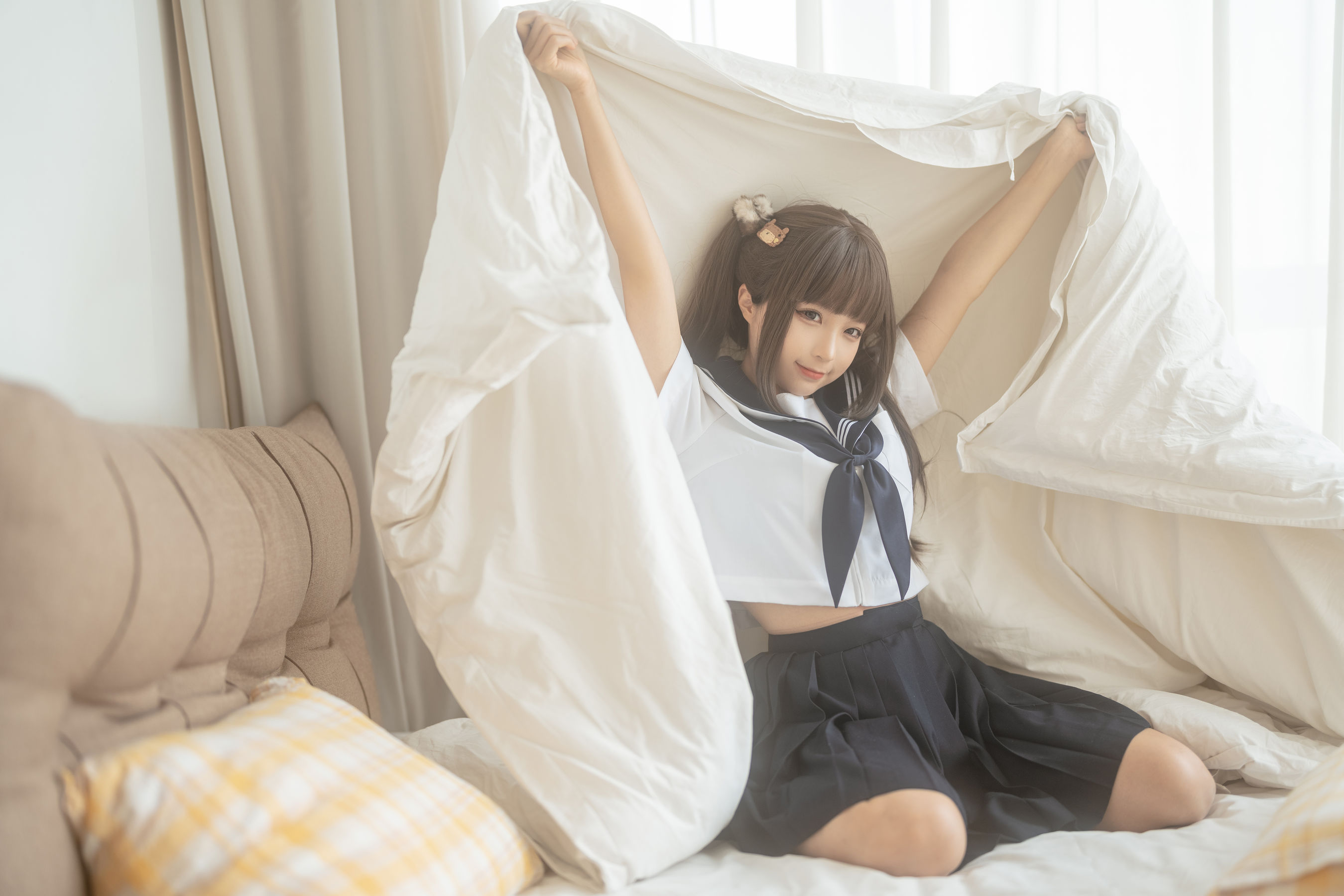 动漫博主蠢沫沫 – 被窝JK Cosplay-第6张