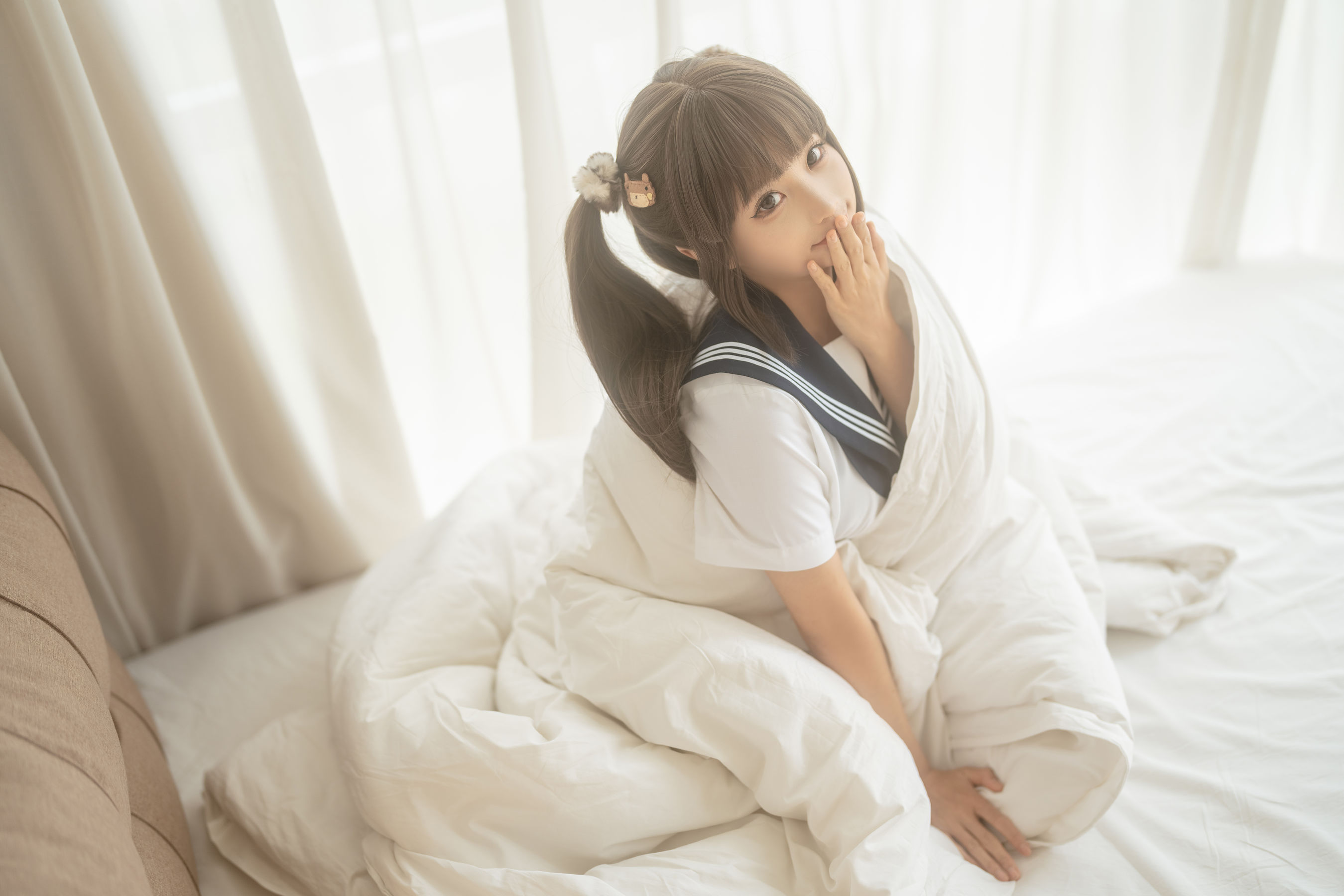 动漫博主蠢沫沫 – 被窝JK Cosplay-第12张