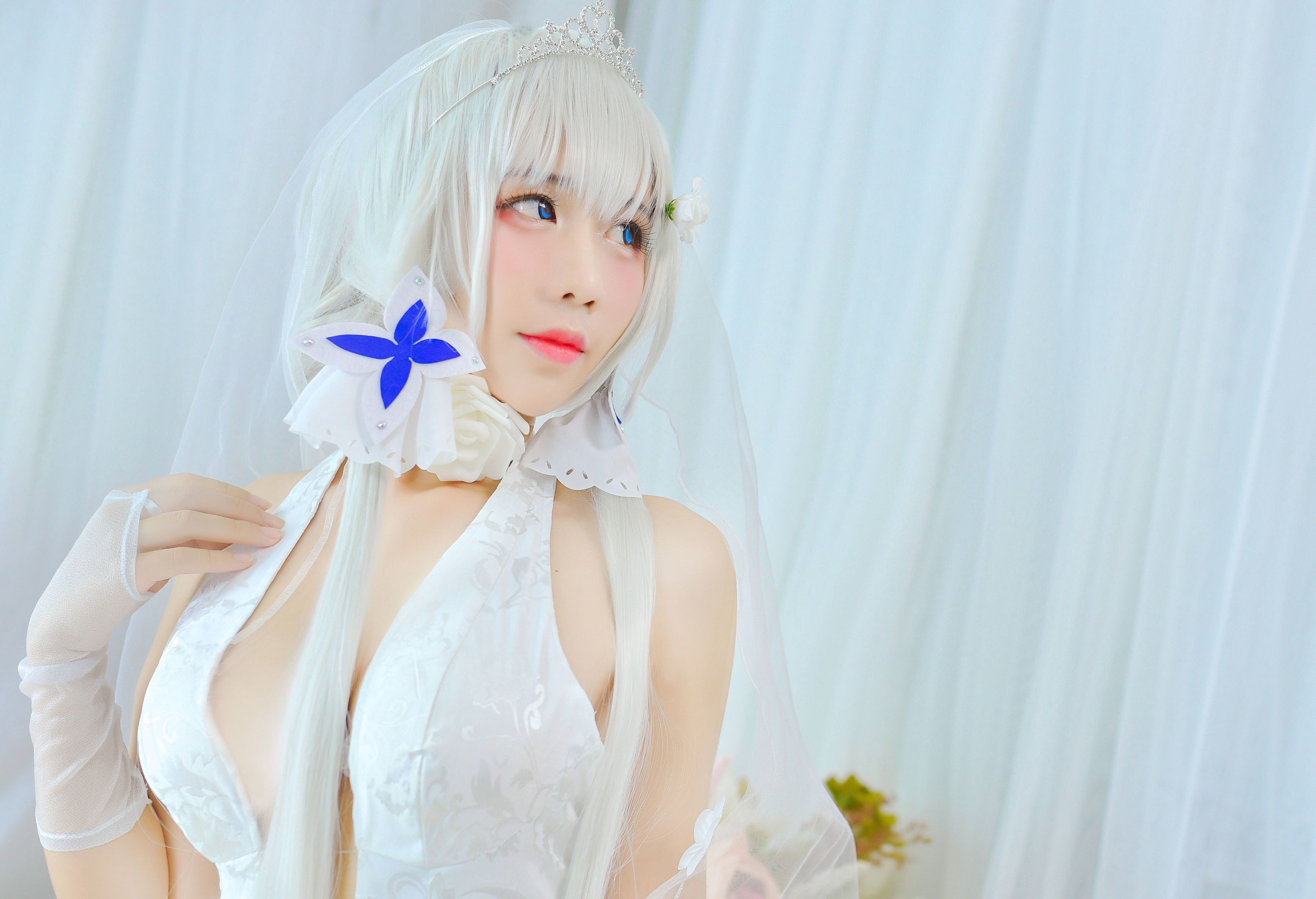 动漫博主九曲Jean 婚纱 Cosplay-第1张