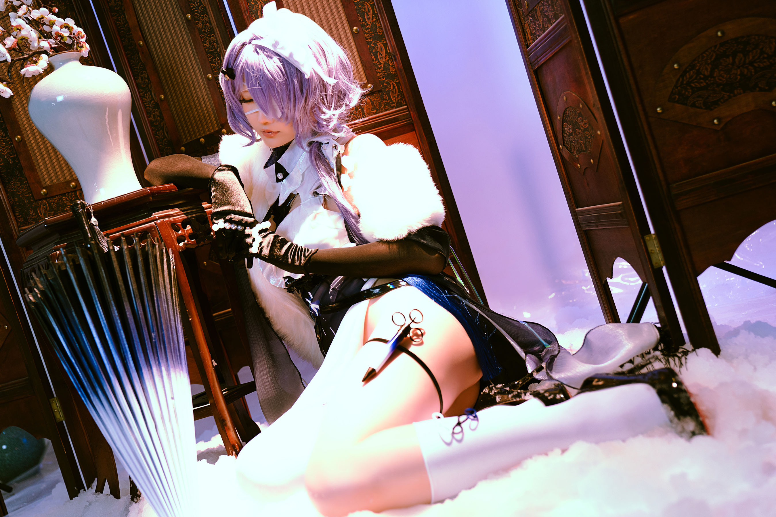 Coser小姐姐星之迟迟 – 絮雨 孤寒峭 Cosplay-第4张
