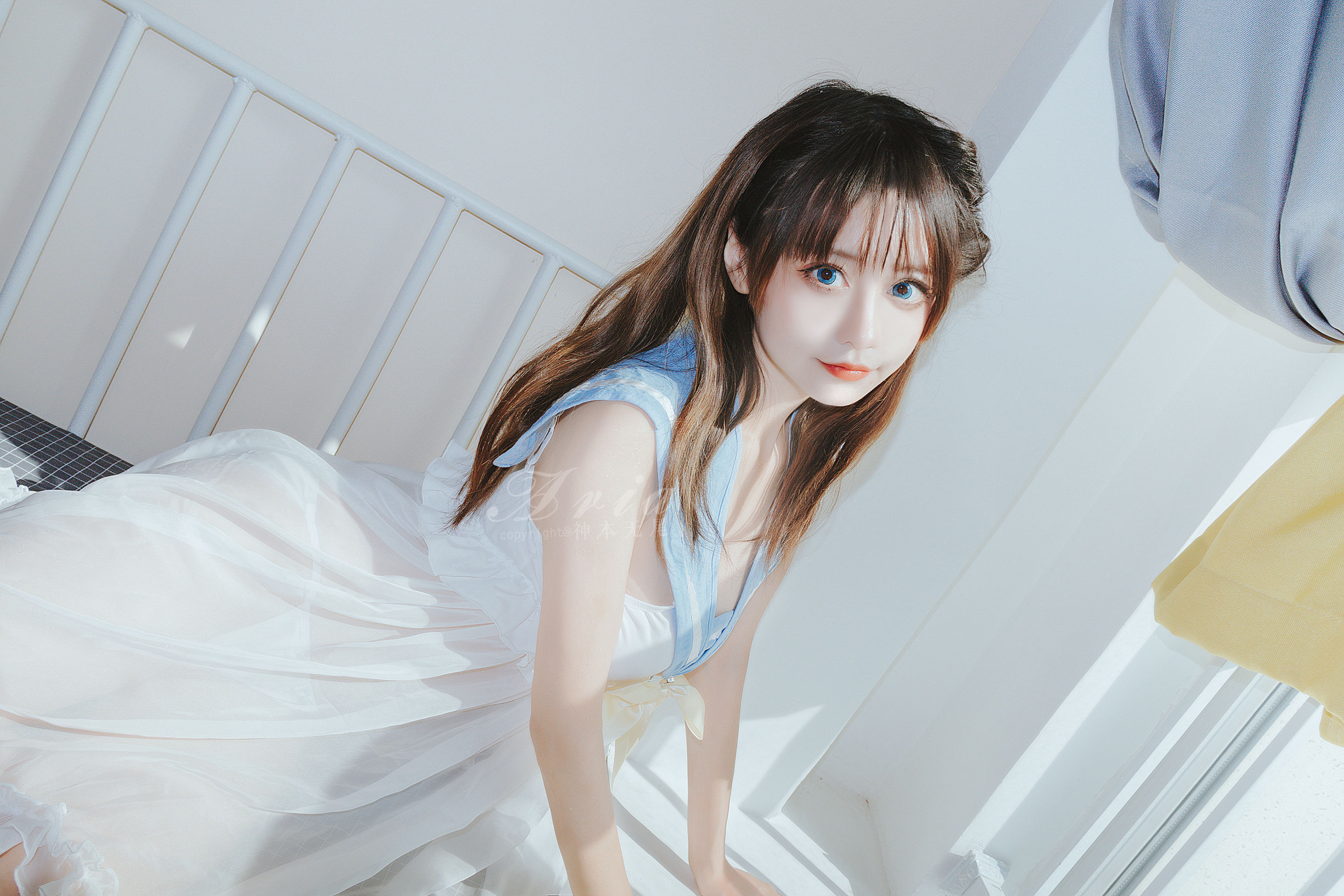 神本无尾_Aria – 蓝色睡裙 Cosplay-第5张