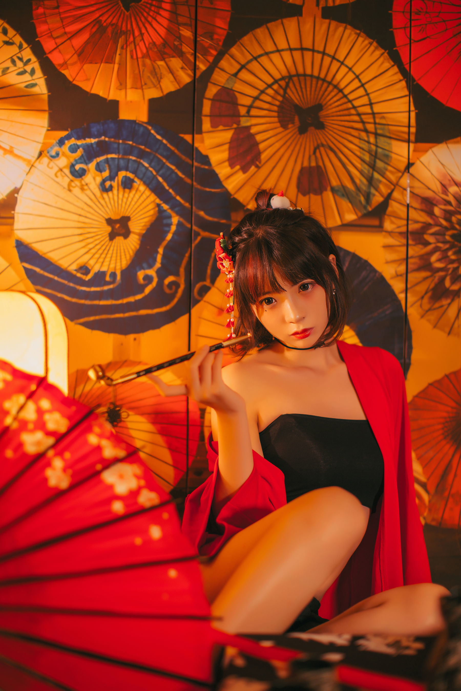 疯猫ss 红色羽衣 Cosplay-第3张