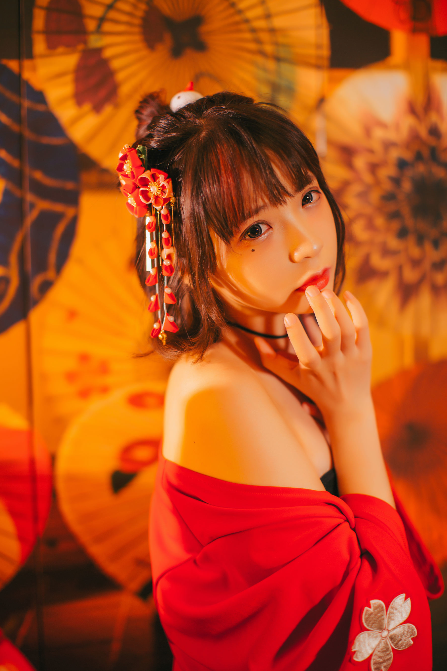 疯猫ss 红色羽衣 Cosplay-第6张