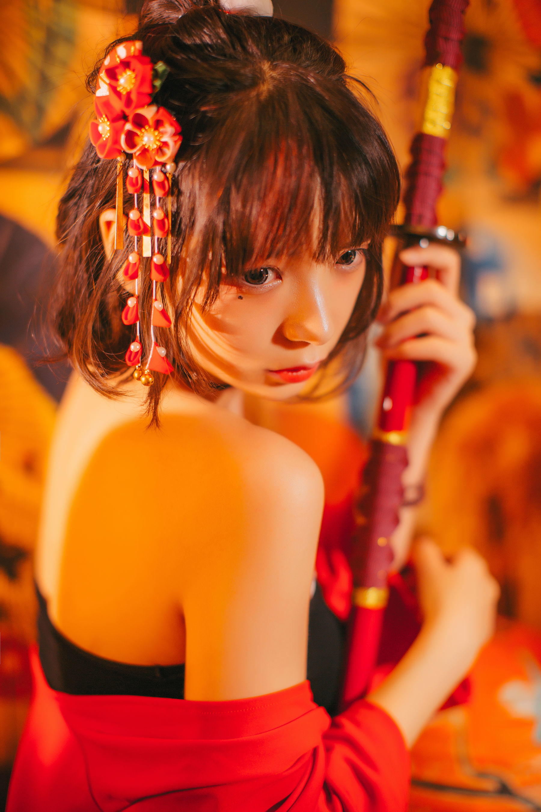疯猫ss 红色羽衣 Cosplay-第8张