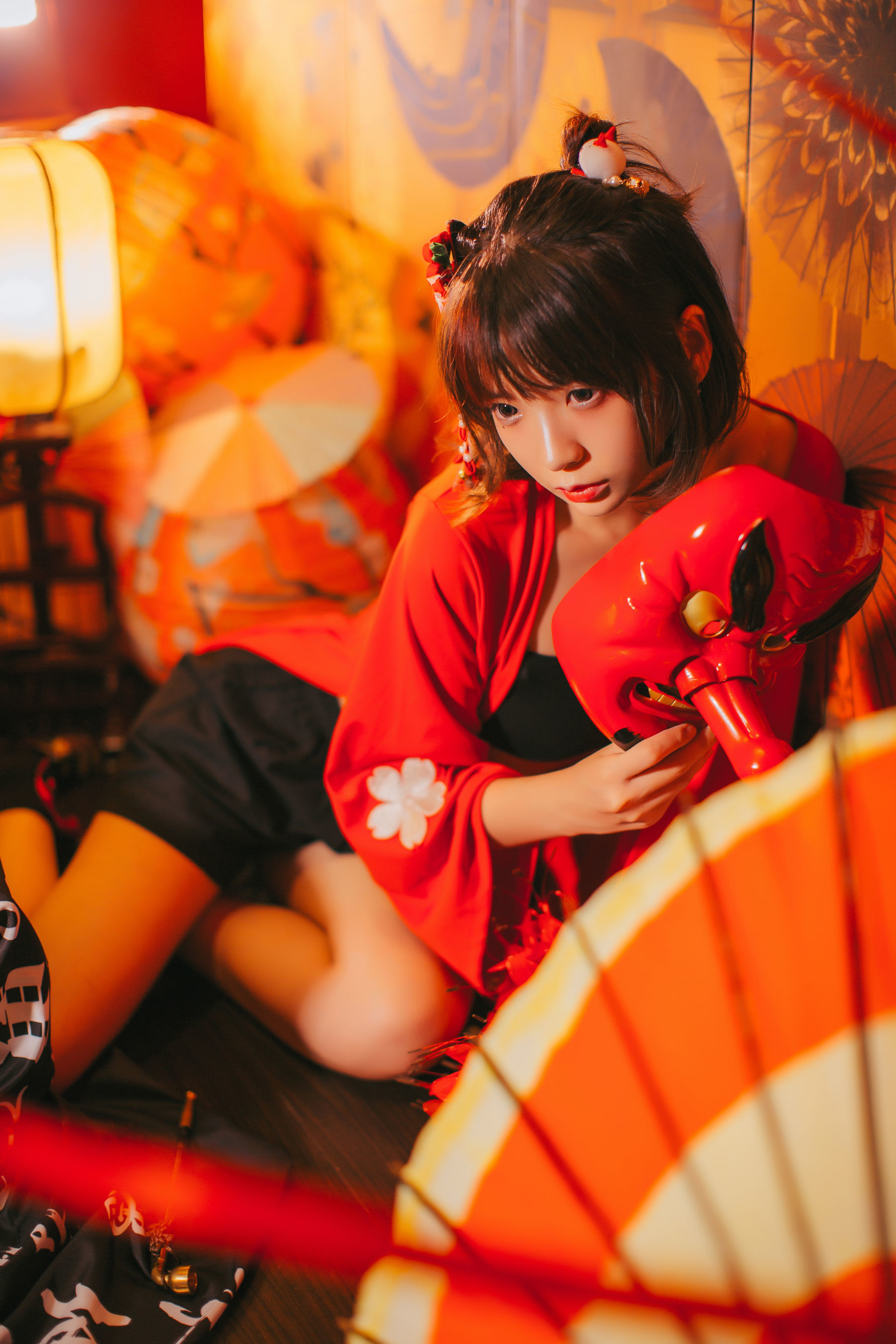 疯猫ss 红色羽衣 Cosplay-第15张