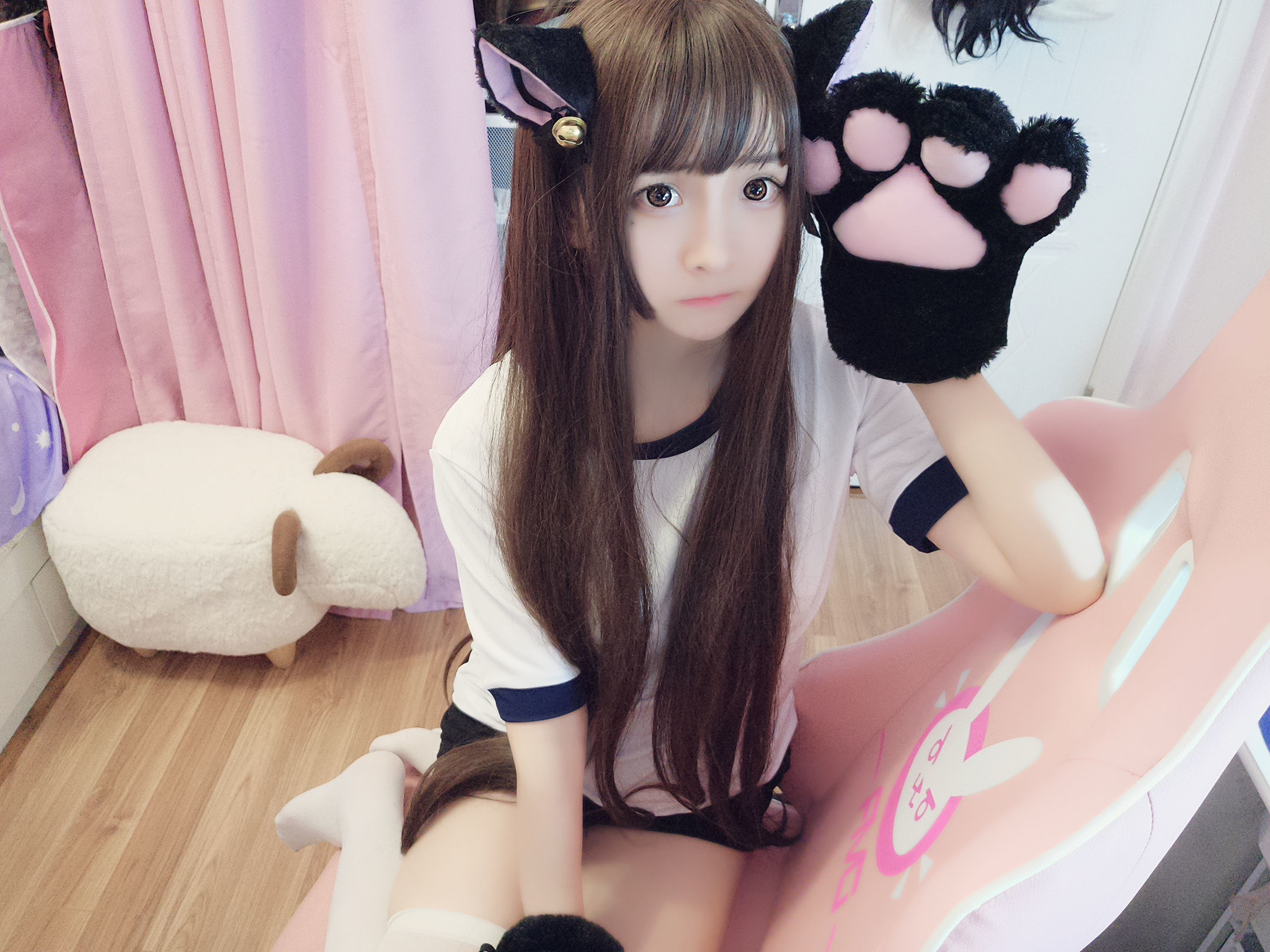 二次元美女古川kagura – 猫耳体操 Cosplay-第2张