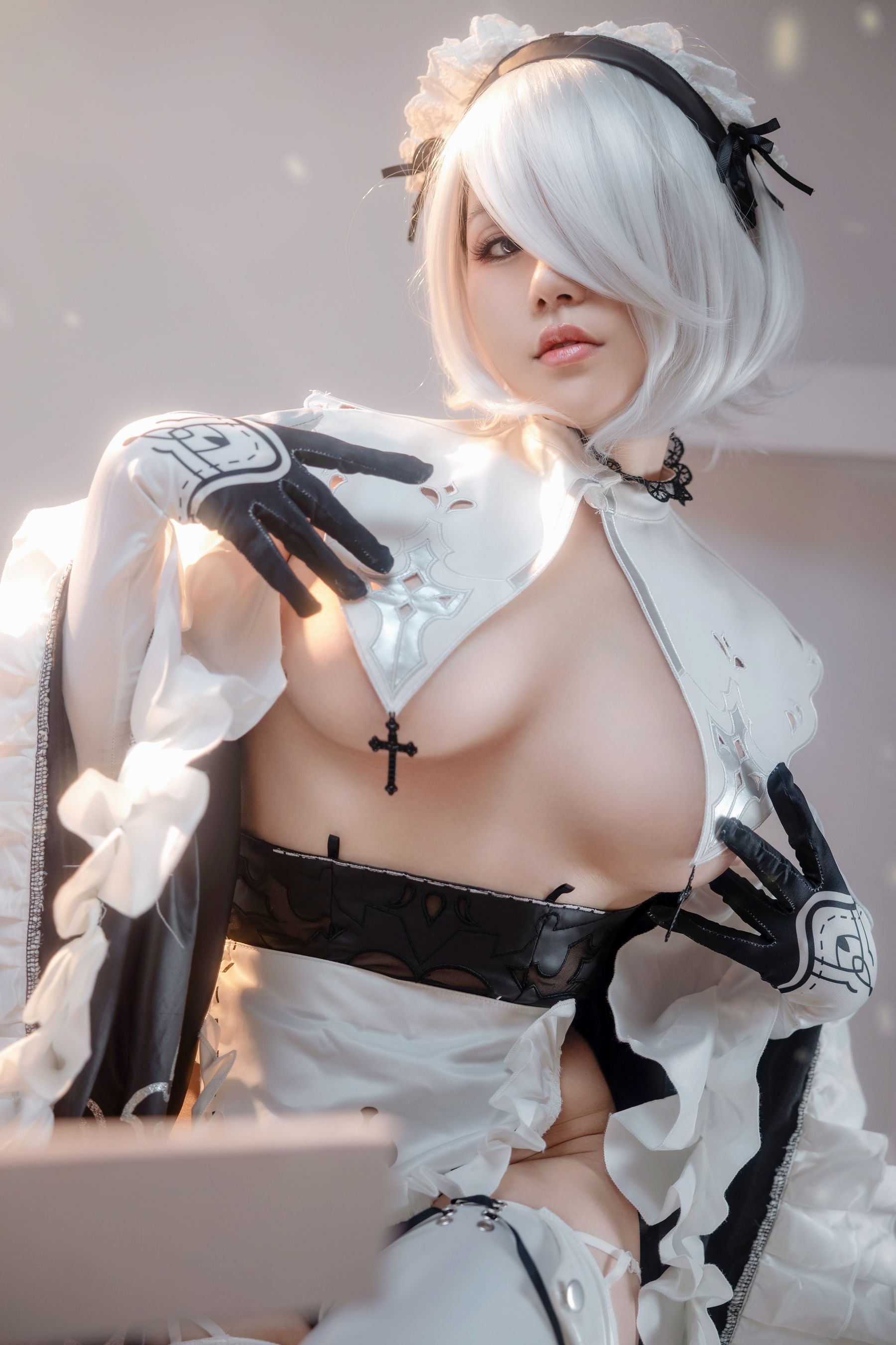 七七娜娜子 – 2B女仆 Cosplay-第9张