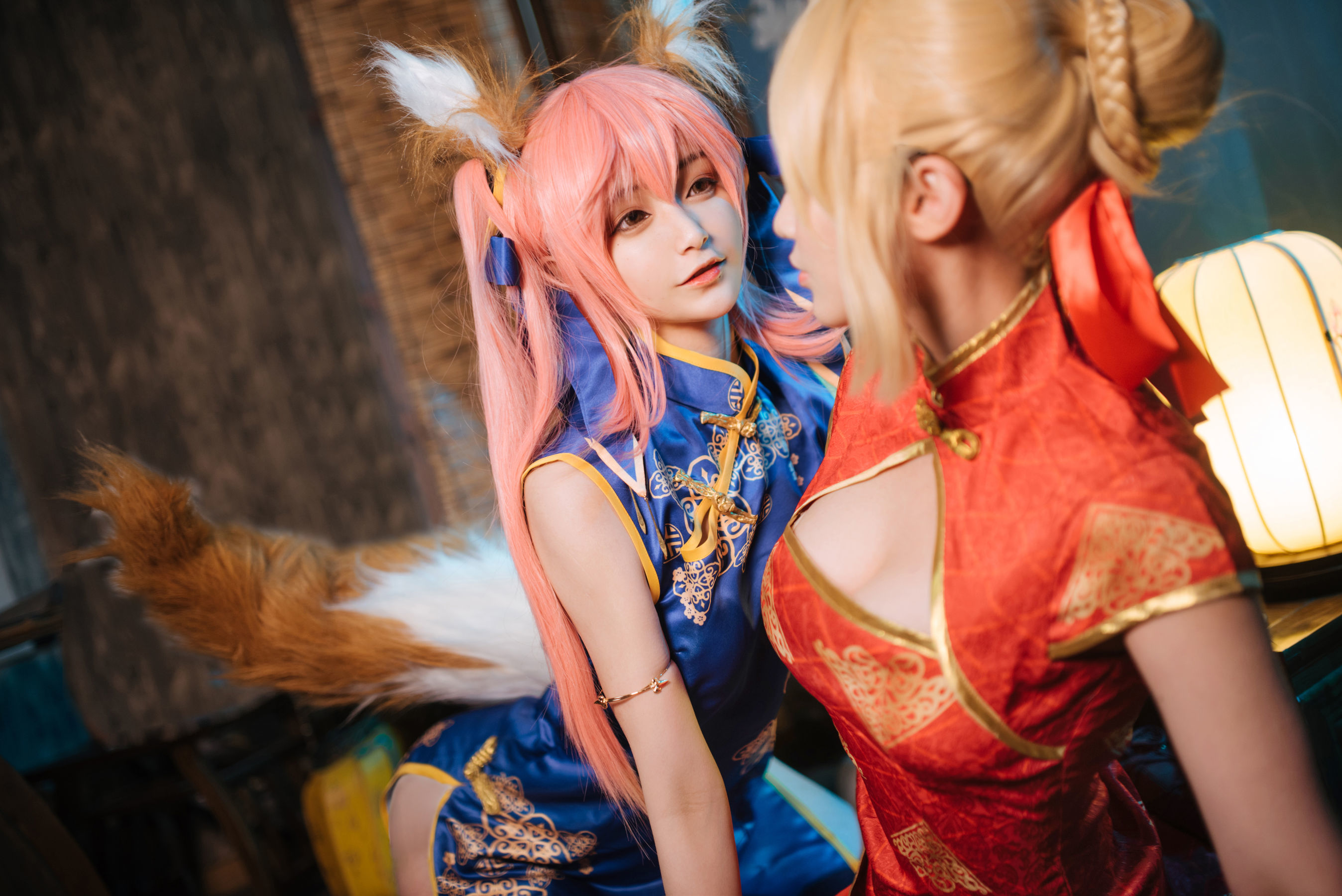 动漫博主铁板烧鬼舞w 玉藻前旗袍 Cosplay-第8张