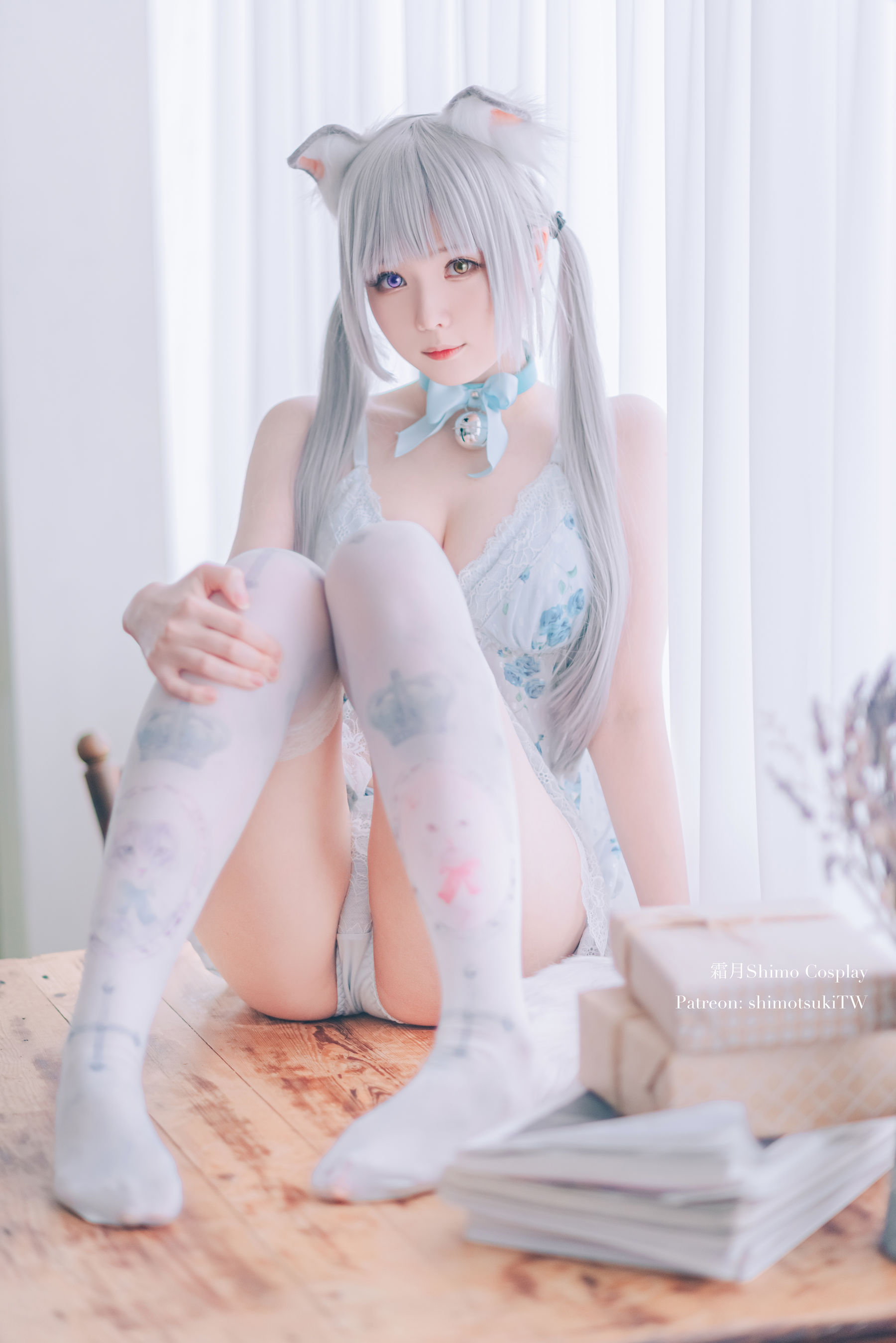 微博妹纸霜月shimo – ベビードールと灰色ねこ Cosplay-第3张