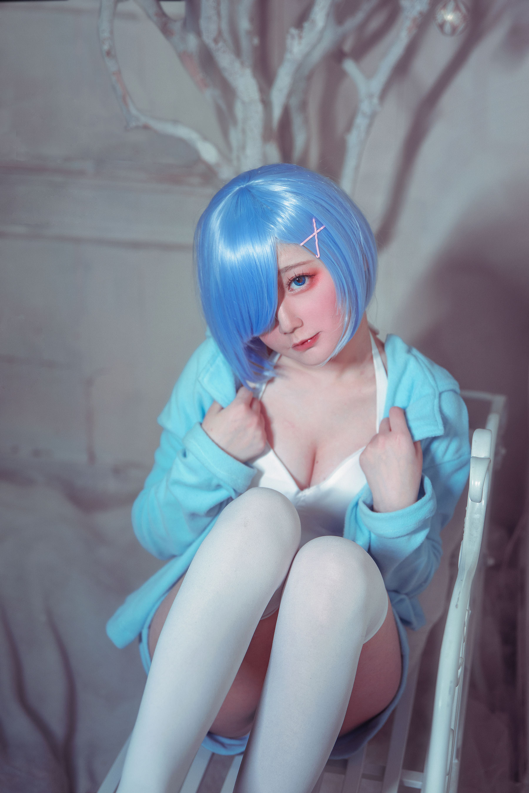 [Cosplay写真] 动漫博主弦音sic – RE从零开始的异世界生活 蕾姆猫咪睡衣 Cosplay-第5张
