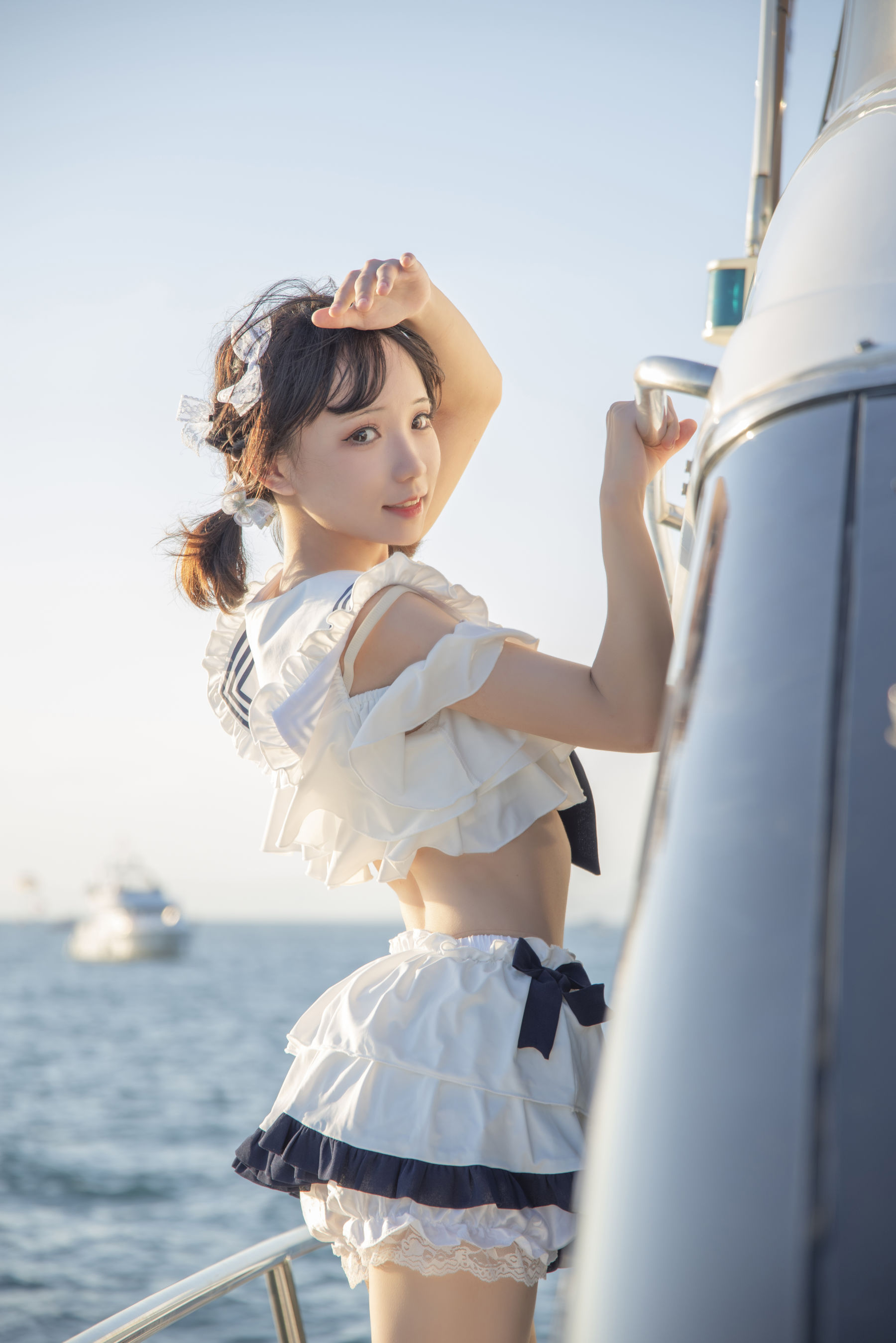 花柒Hana – 三亚熊之海军风泳装 Cosplay-第5张