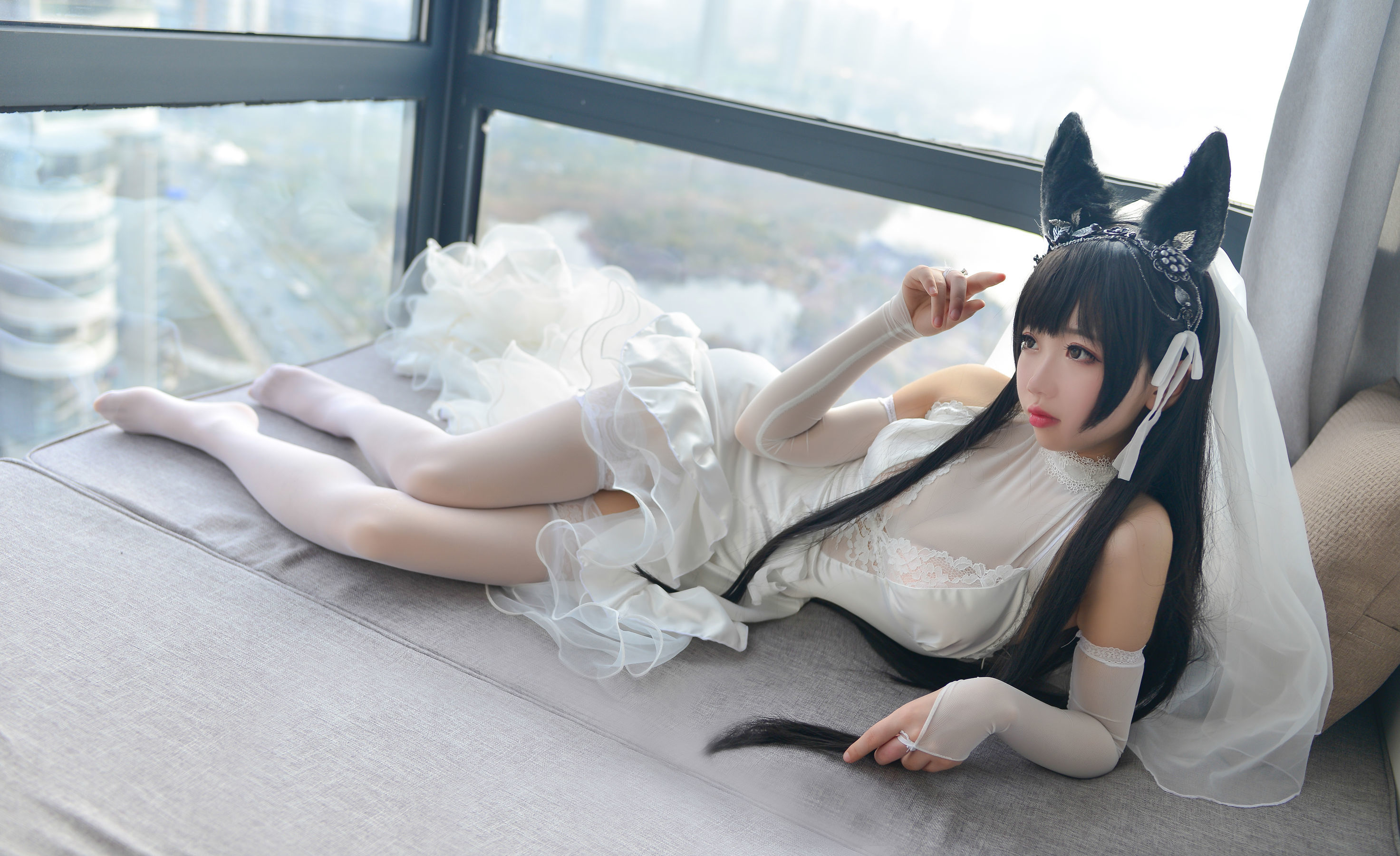 [萝莉COS] 雪琪 – 爱宕婚纱 Cosplay-第10张