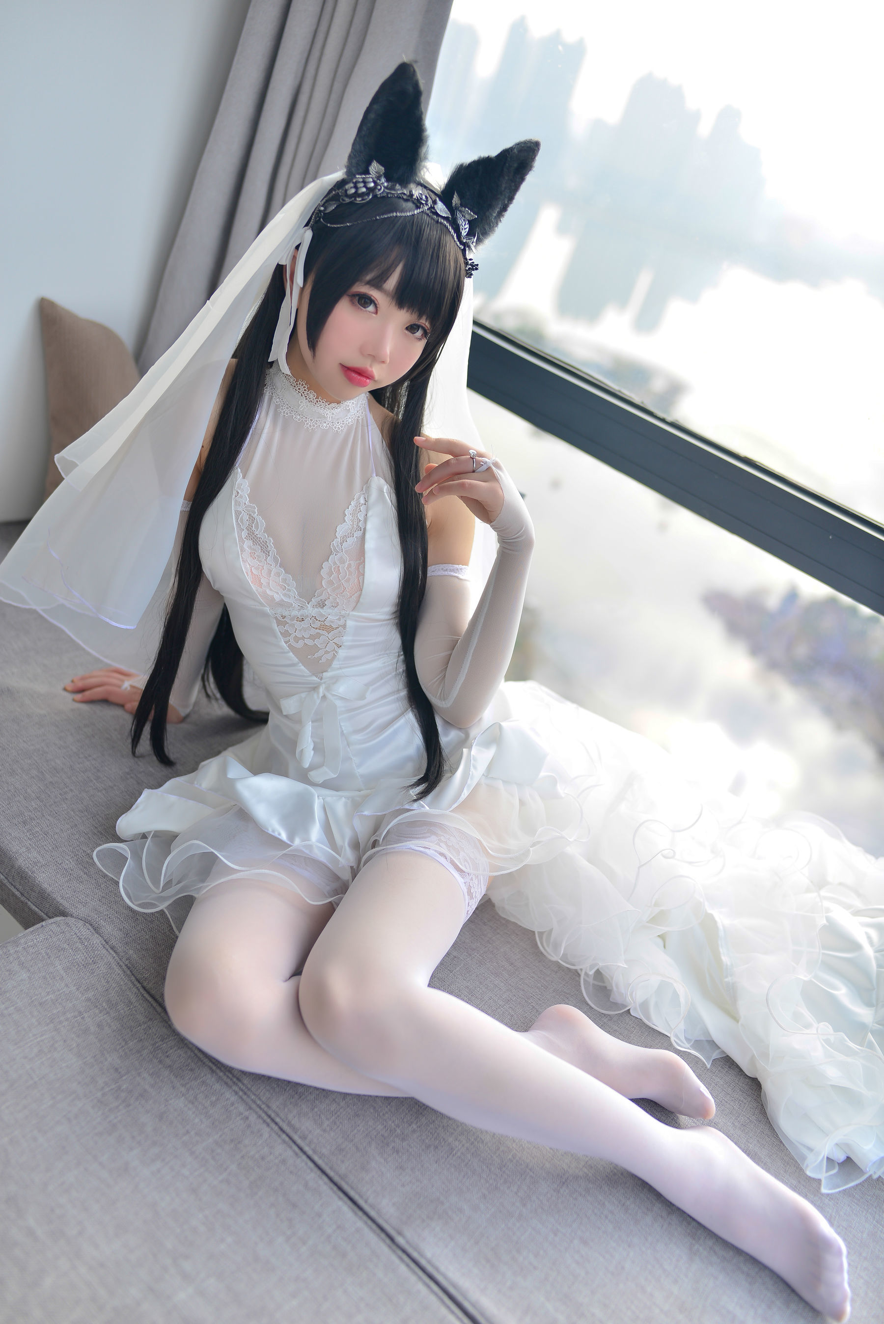 [萝莉COS] 雪琪 – 爱宕婚纱 Cosplay-第32张