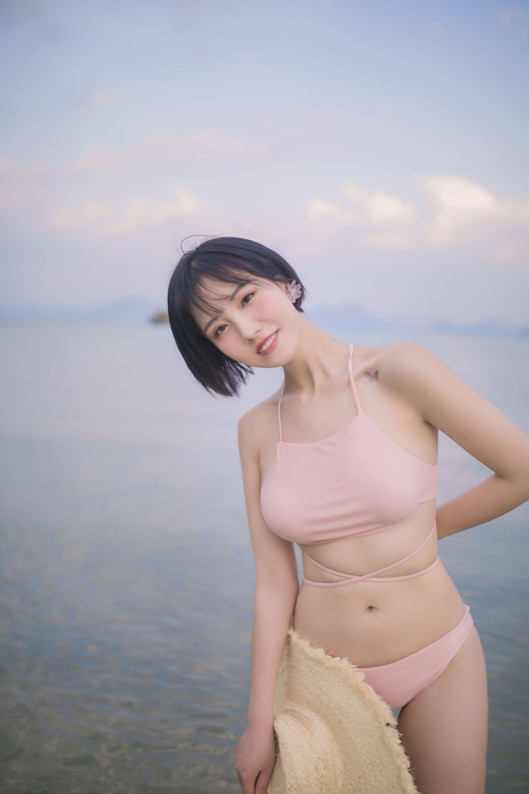次元少女念雪ww – 粉色泳衣 Cosplay-第2张