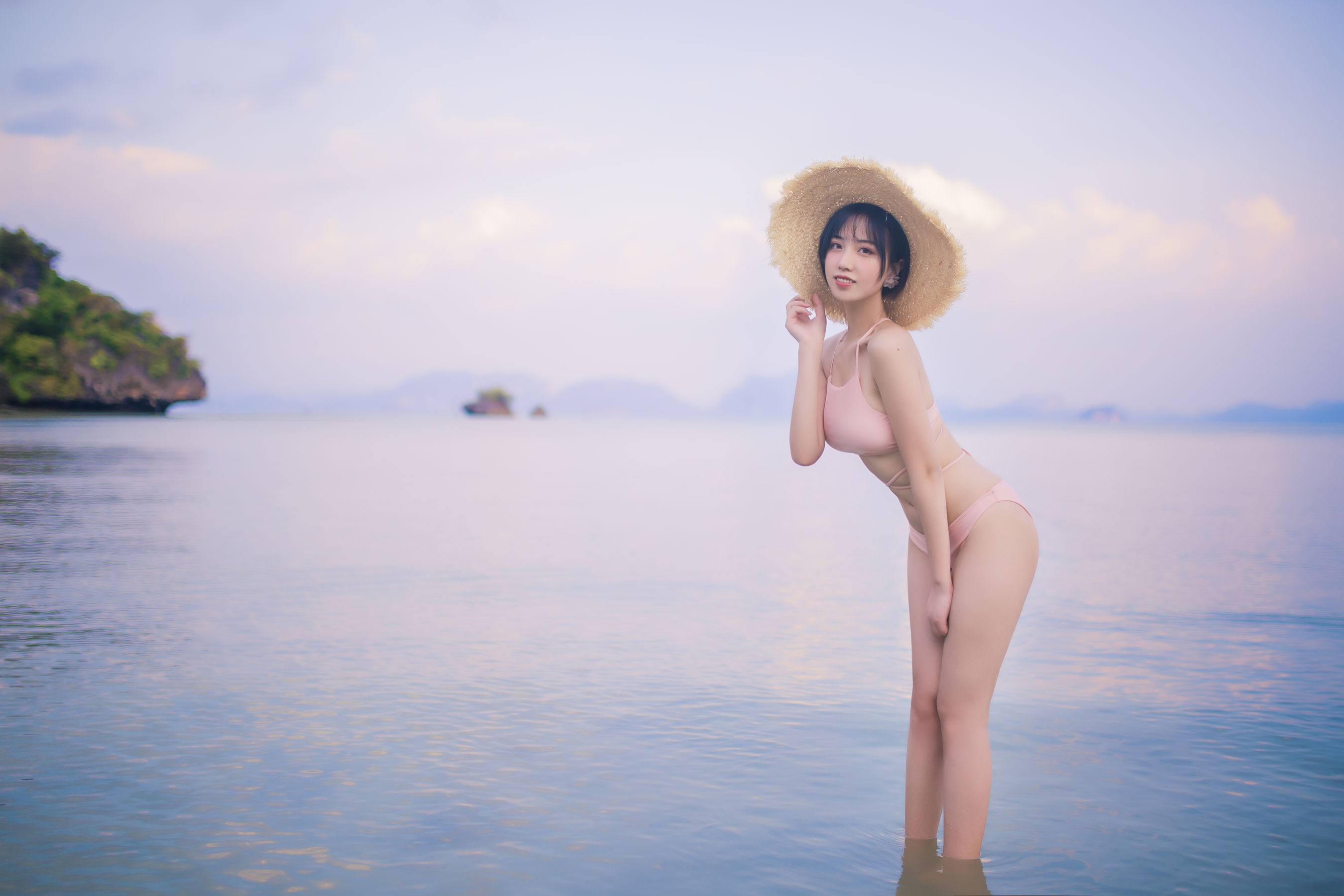 次元少女念雪ww – 粉色泳衣 Cosplay-第30张