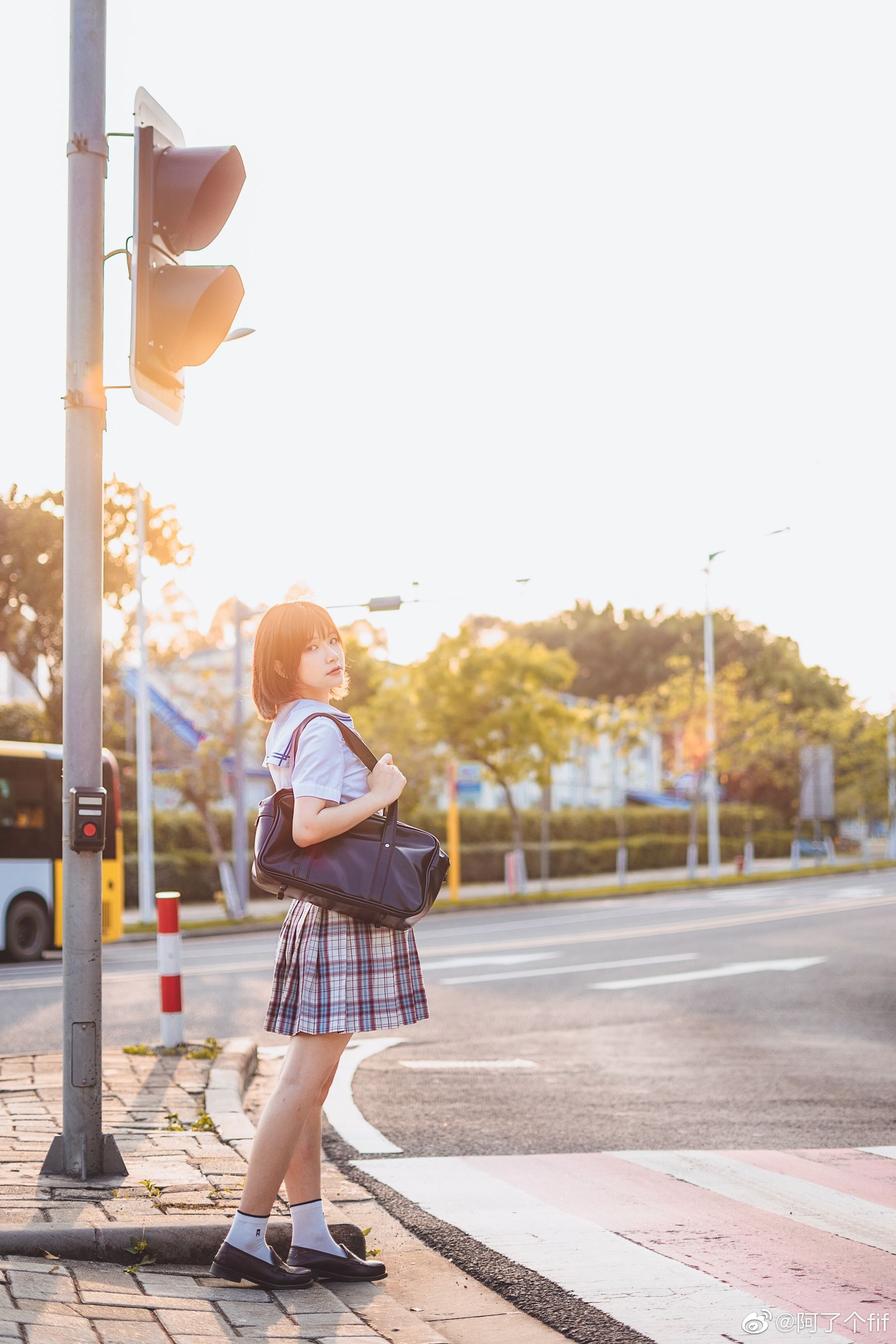动漫博主阿了个fifi – 阳光JK Cosplay-第6张