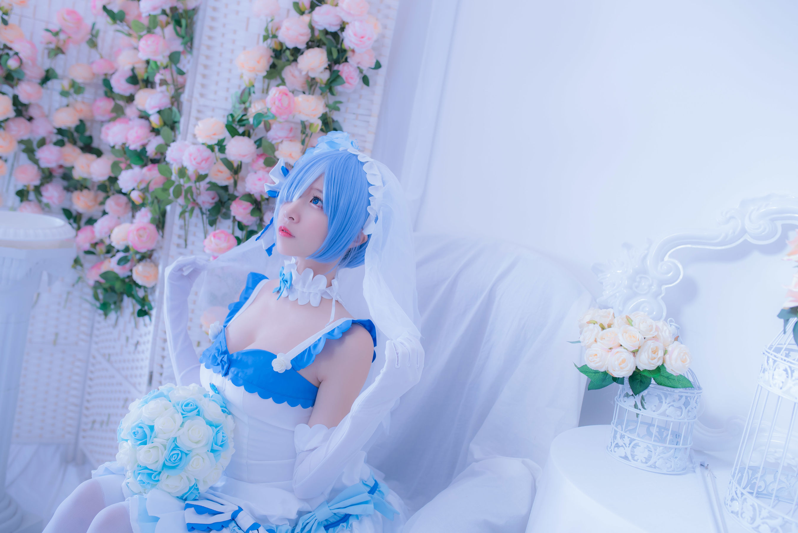 人气Coser二佐Nisa 雷姆花嫁 Cosplay-第7张