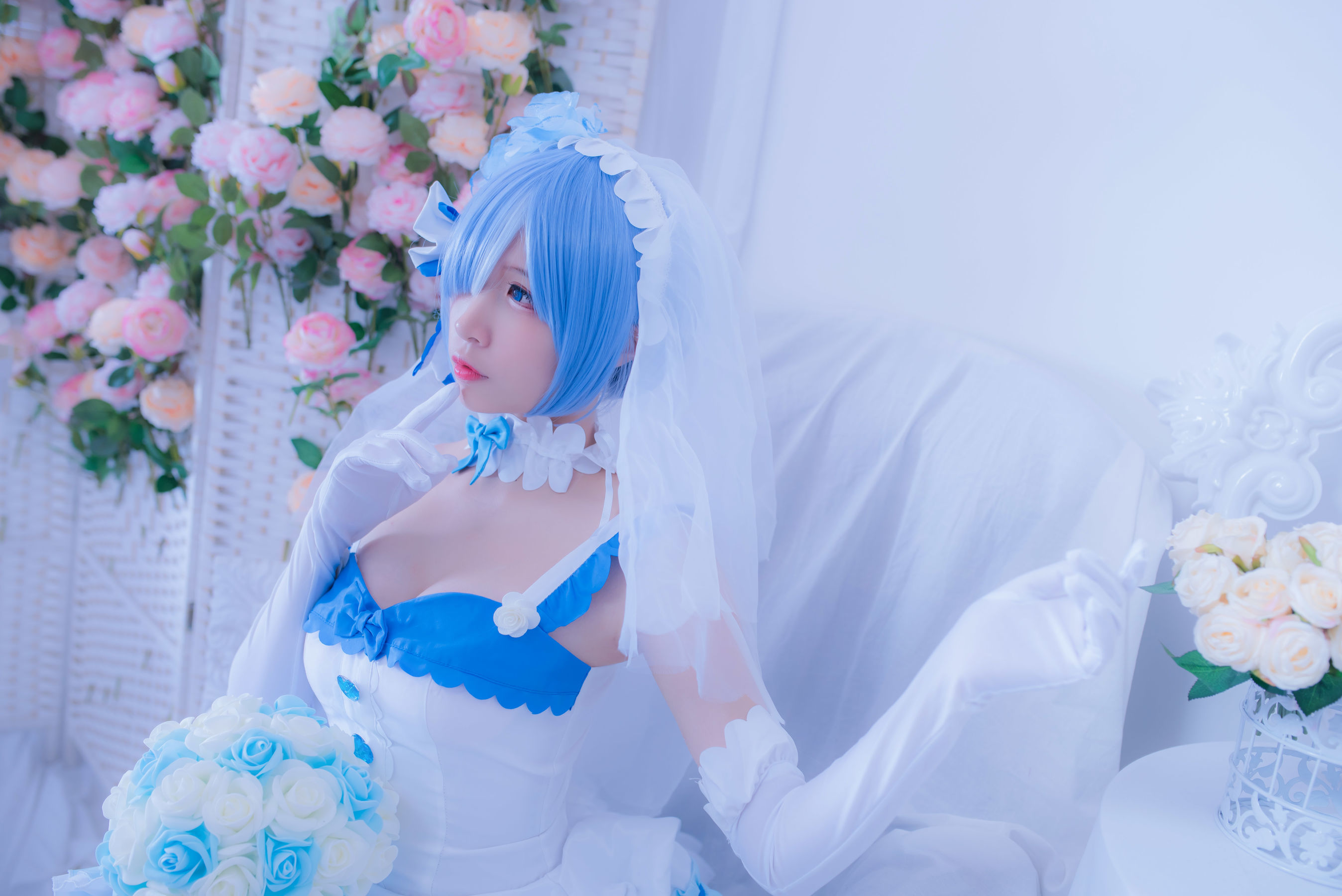 人气Coser二佐Nisa 雷姆花嫁 Cosplay-第8张