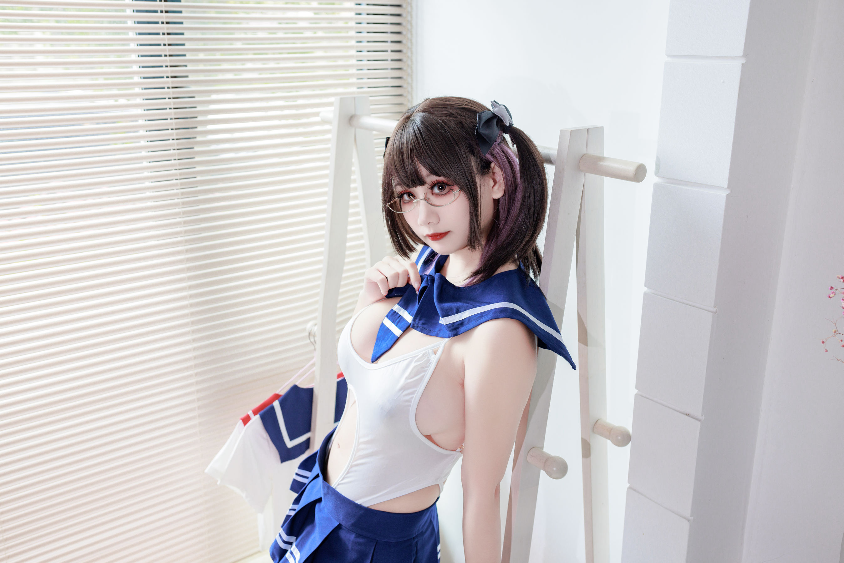 阿雪雪 – 连体水手服 Cosplay-第3张