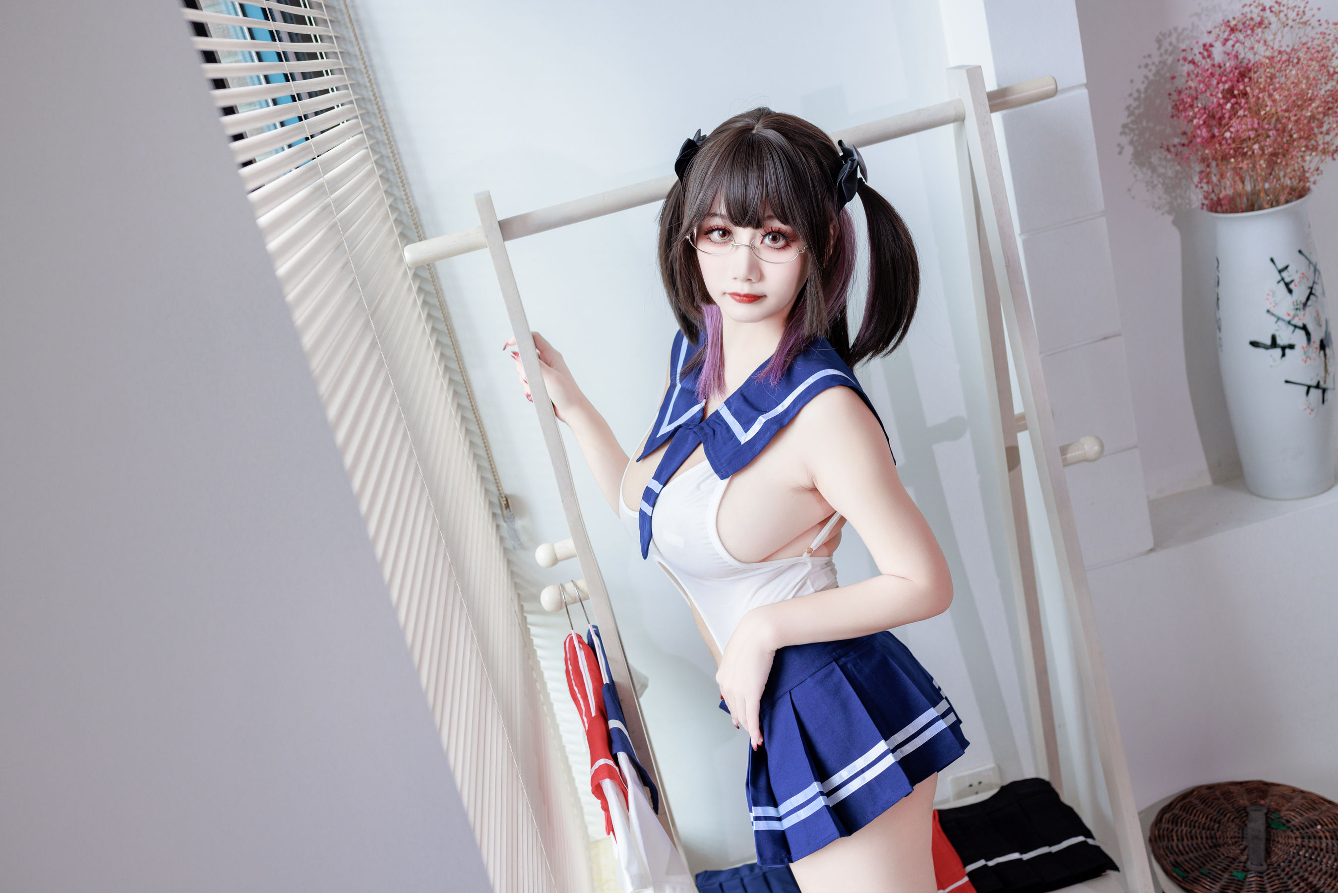 阿雪雪 – 连体水手服 Cosplay-第4张
