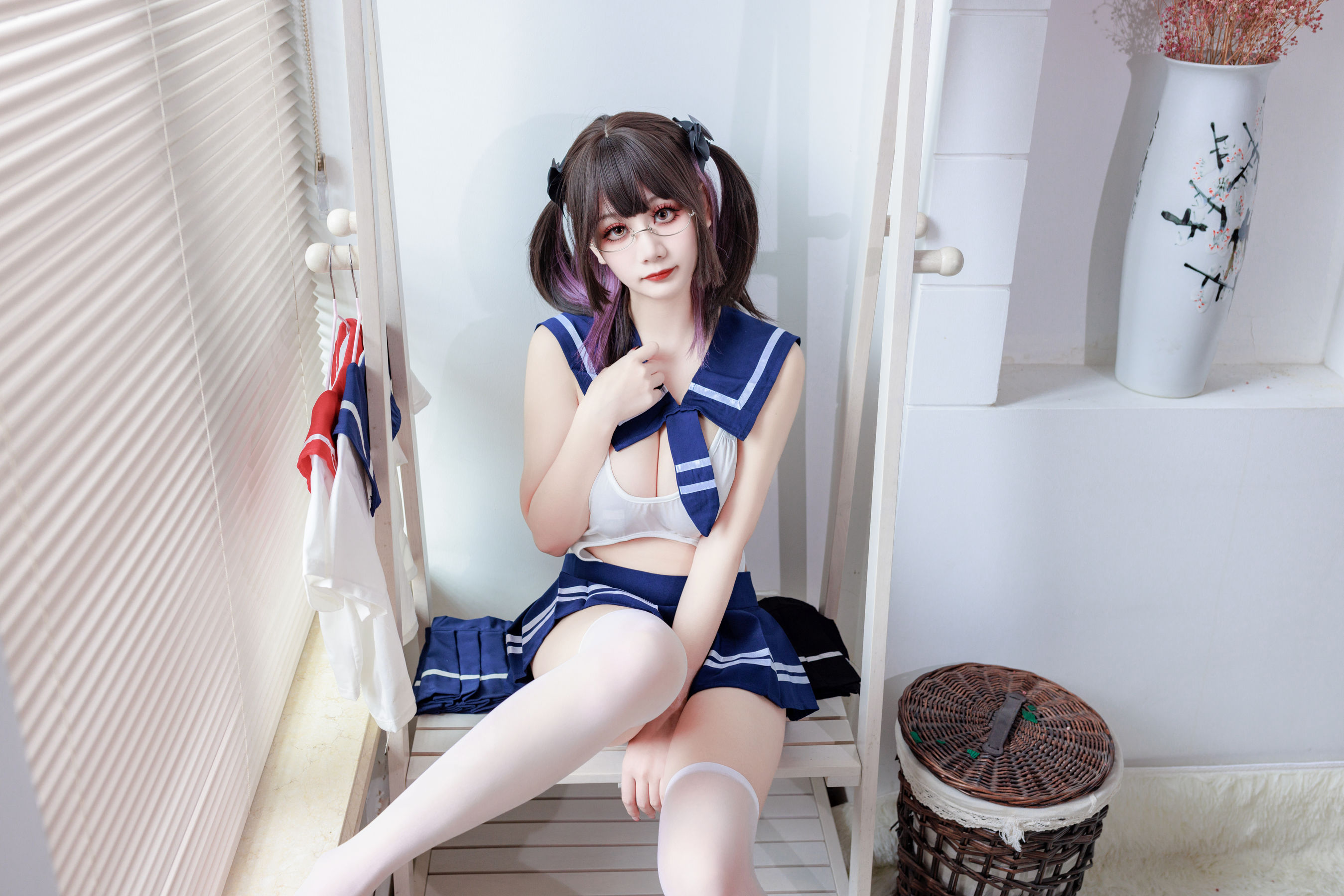 阿雪雪 – 连体水手服 Cosplay-第9张