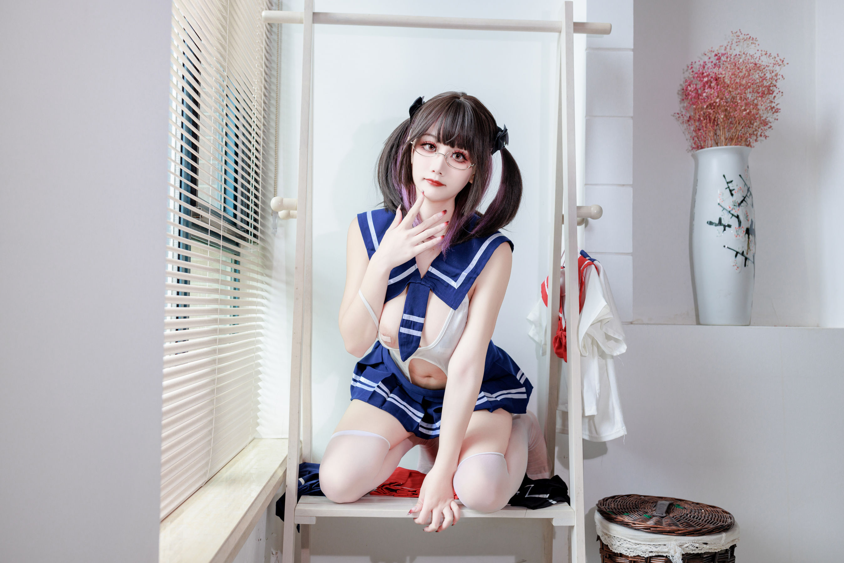 阿雪雪 – 连体水手服 Cosplay-第17张