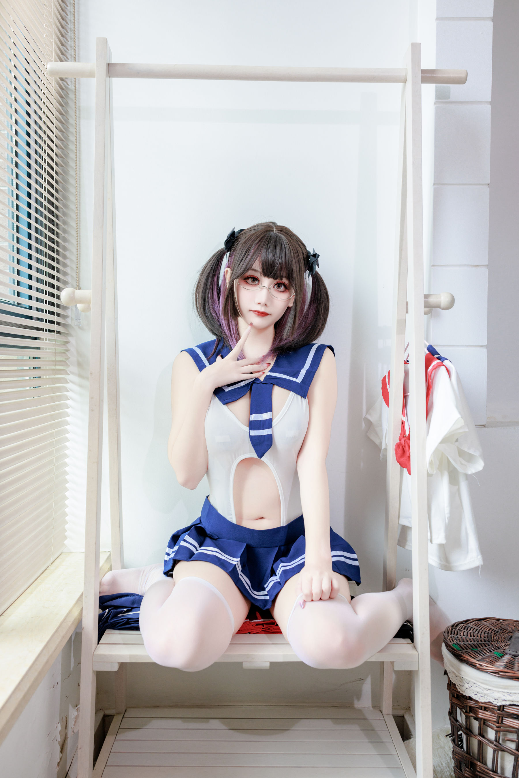 阿雪雪 – 连体水手服 Cosplay-第18张
