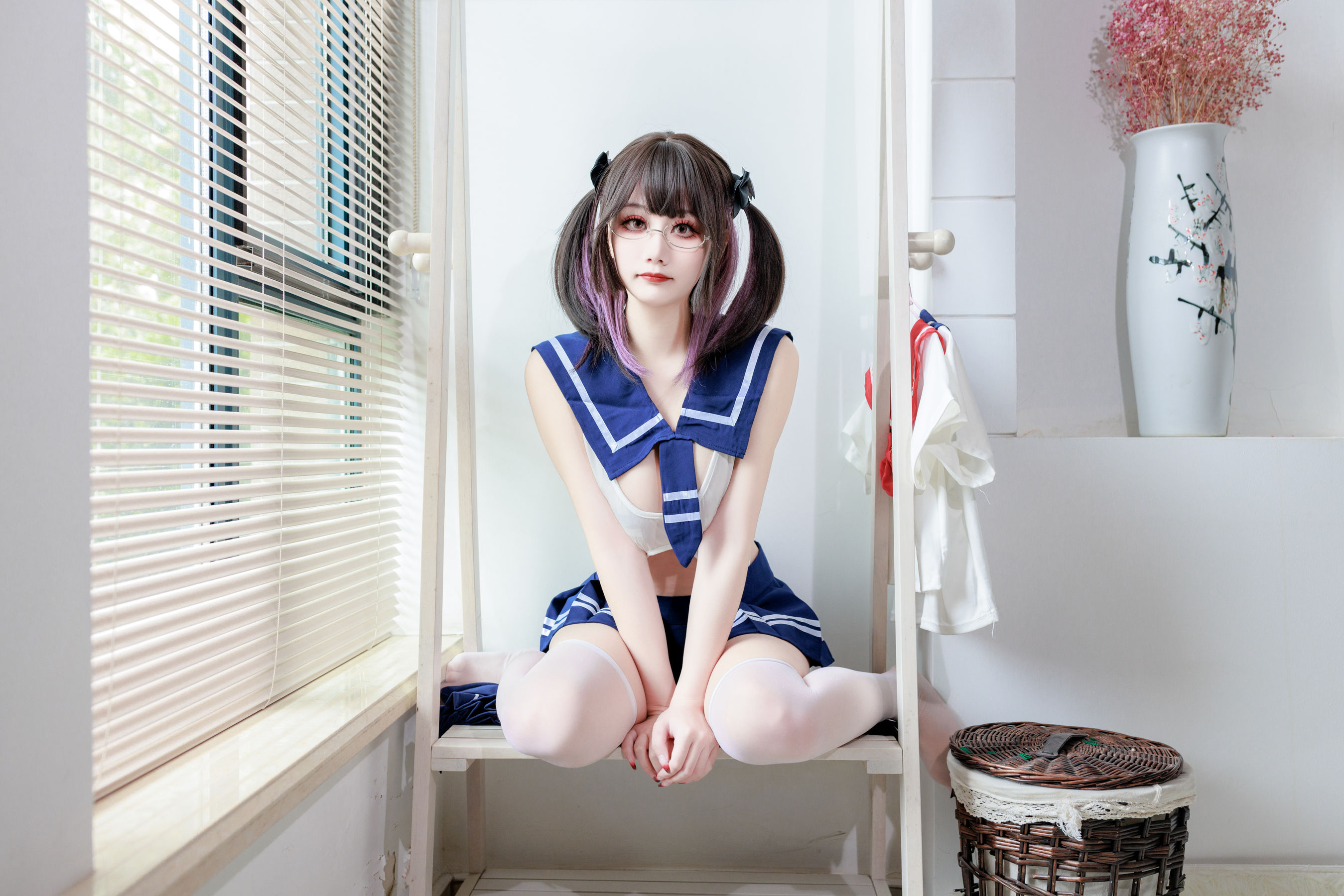 阿雪雪 – 连体水手服 Cosplay-第19张